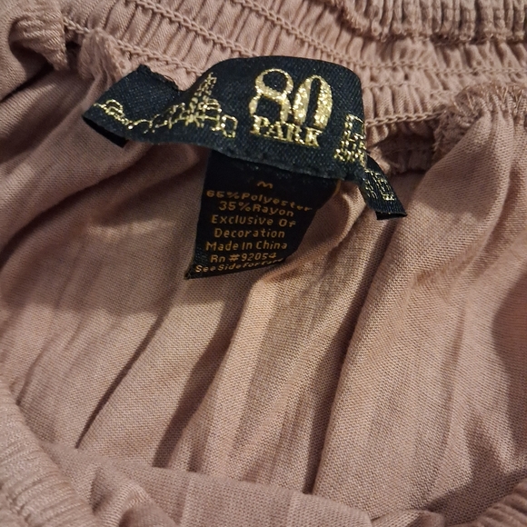 Tan Lace Trim Women's Top Size Med - Picture 6 of 11